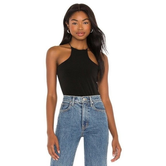 Cinq a Sept Kendra Bodysuit Black Straps Back Zipper Minimal XS NWT $195 - Picture 1 of 4